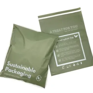 Olive Green Fully Compostable Mailing Bags, Eco-Friendly E-commerce Shipping Pouches