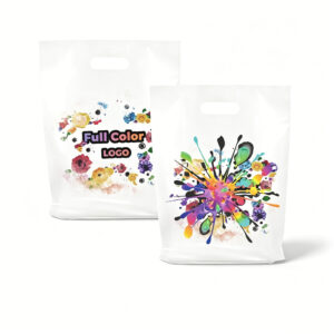 Blank PE Die-cut Handle Bags | Custom Plastic Packaging For Apparel Brands