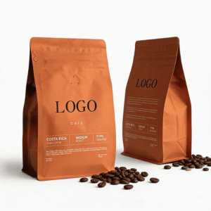 Vibrant Solid-color Compostable Stand-up Food Pouches for Coffee