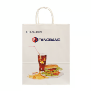White Kraft Bags with Paper Handles | Shopping & Takeaway Paper Carrier Bags